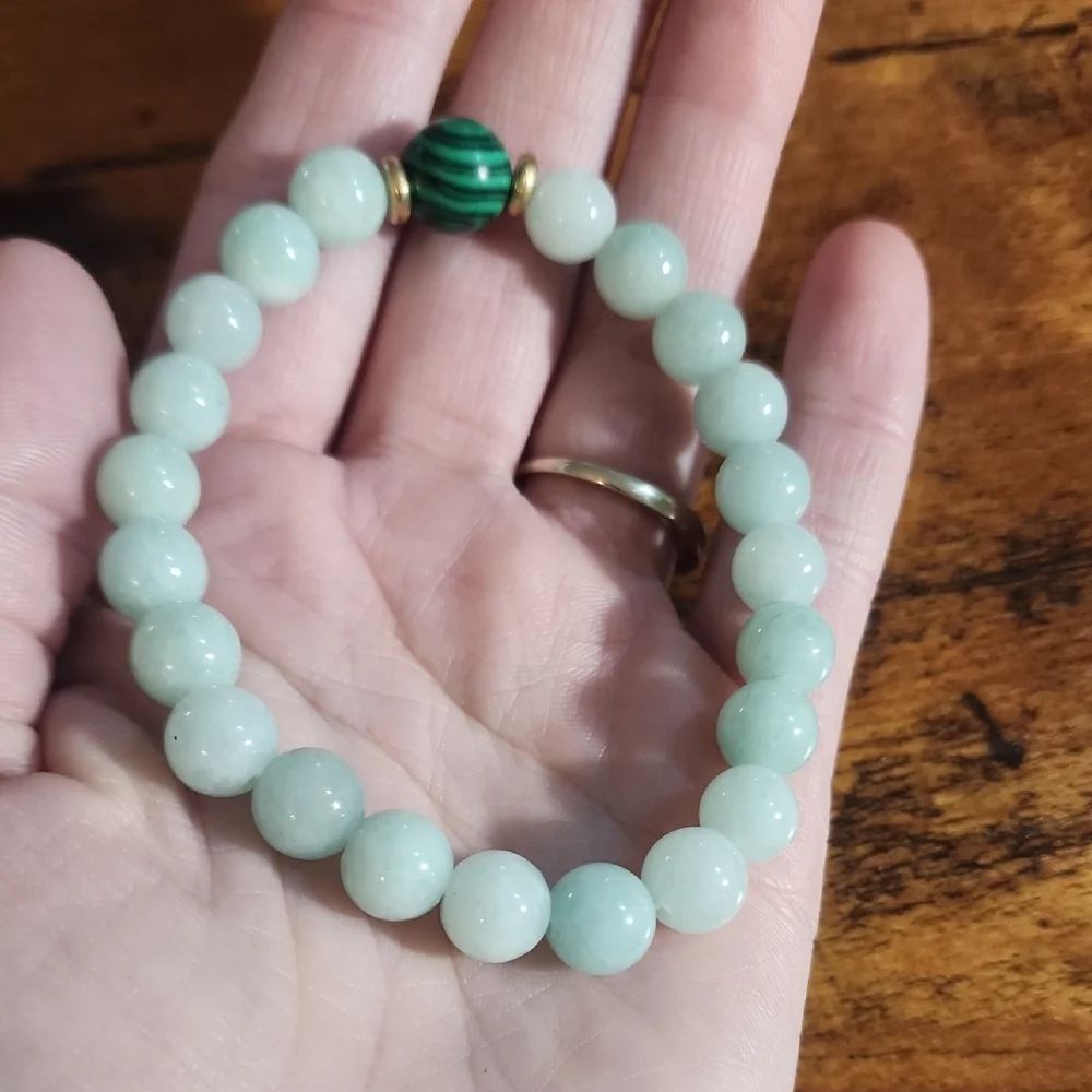 1pc Light Green Jade wealth Bracelet, Jade Bracelet, Meaning, Wealth, Prosperity